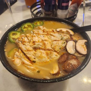 Café Hollywood at Planet Hollywood Resort & Casino - Chicken ramen, huge portion! Bok choy, noodles, and soft-boiled egg are hidden in the broth. - American Near Me - Las Vegas, Nevada
