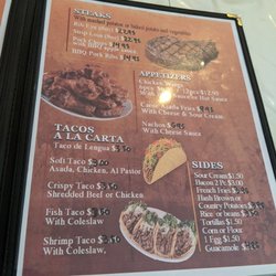 Rancho 86 Restaurant and Bar - Updated menu with increased pricing