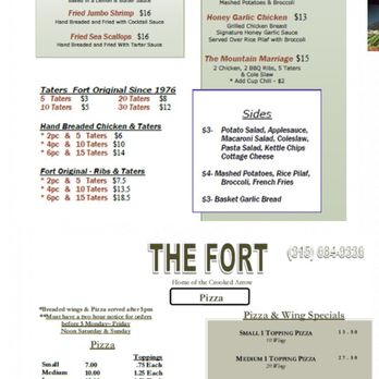 The Fort - Menu from their website - Salad Near Me - Morrisville, New York The Fort - Menu from their website - Salad Near Me - Morrisville, New York