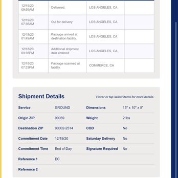 OnTrac - Tracking information - Couriers & Delivery Services Near Me - Commerce, California