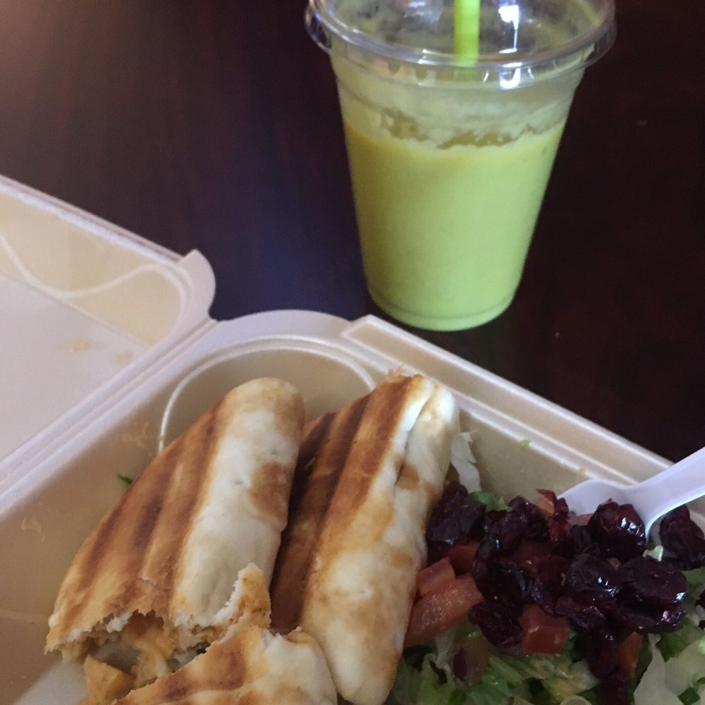 The mango avocado smoothie was pretty good. Not so keen on the chicken tandoori panini. They ran out of sambusas.