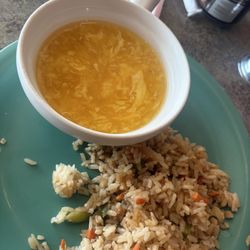 Egg drop soup and fried rice