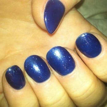 Tracy's Nails & Spa - Blue sparkle Gel by awesome adorable Diana! - Nail Salons Near Me - Valencia, California