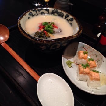 Tei-An - Tonkotsu ramen, with California pressed roll on the side. - Japanese Near Me - Dallas, Texas Tei-An - Tonkotsu ramen, with California pressed roll on the side. - Japanese Near Me - Dallas, Texas