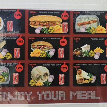 Mediterranean Halal Food - a menu for a fast food restaurant - Food Trucks Near Me - Queens, New York