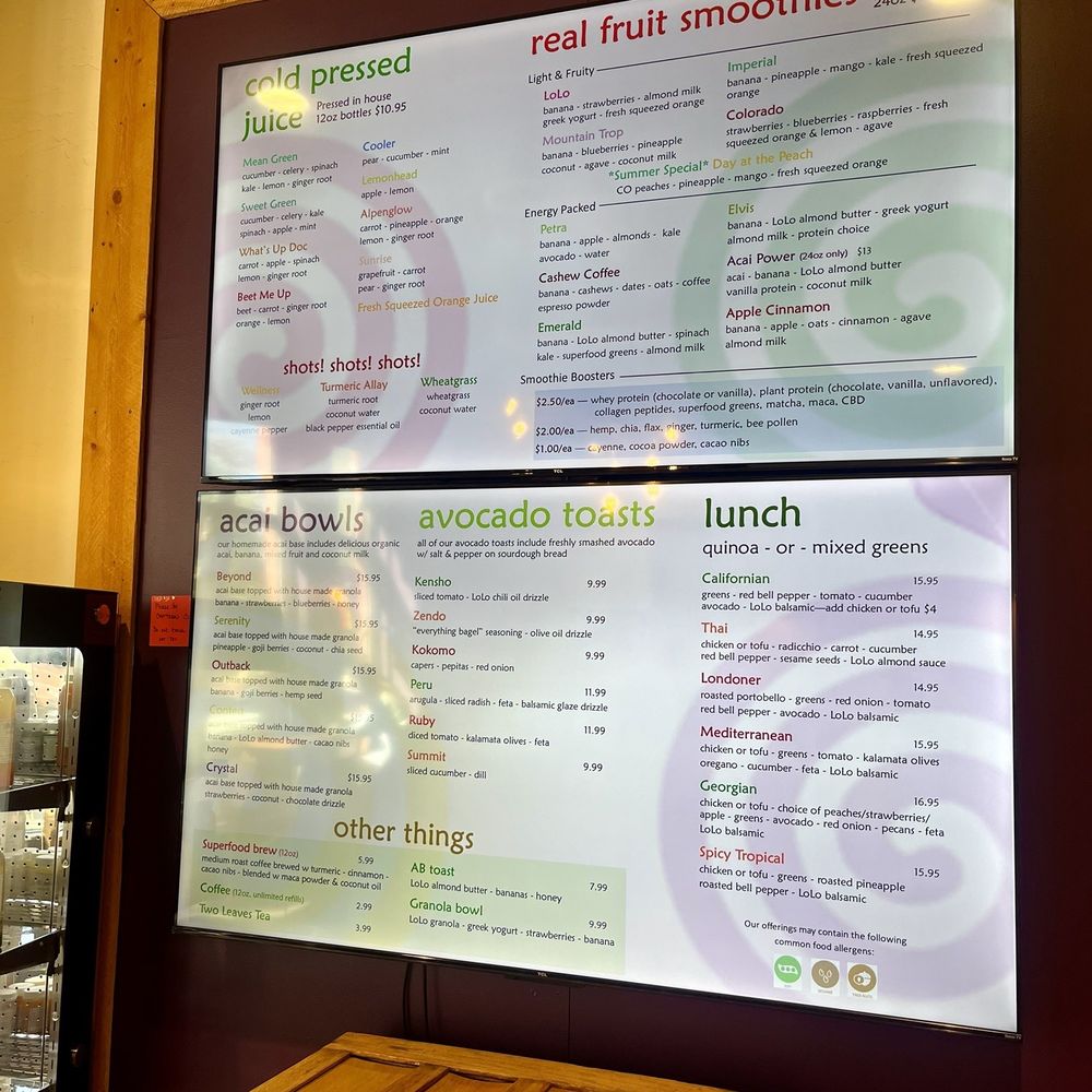 LoLo Juice - Menu - Juice Bars & Smoothies Near Me - Breckenridge, Colorado LoLo Juice - Menu - Juice Bars & Smoothies Near Me - Breckenridge, Colorado