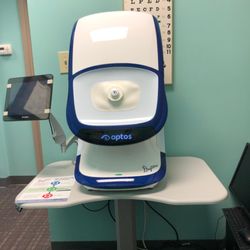 Bluegrass Family Vision - This is our Optos Optomap, used to acquire digital images of the retina without the need for dilation...