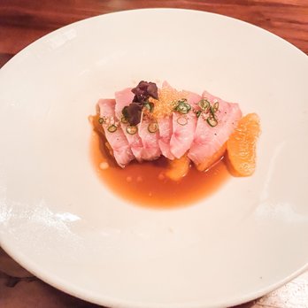 Uchi Houston - Hama Chili - Yellowtail, ponzu, Thai chili, orange supreme - Sushi Bars Near Me - Houston, Texas Uchi Houston - Hama Chili - Yellowtail, ponzu, Thai chili, orange supreme - Sushi Bars Near Me - Houston, Texas