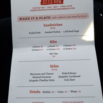 Eli's BBQ - Riverside - Menu - Barbeque Near Me - Cincinnati, Ohio