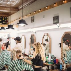 McGuinn's Barber Shop - Shop hard at work..