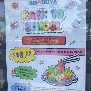 Shabuya - Back to school promotion - Japanese Near Me - Fountain Valley, California Shabuya - Back to school promotion - Japanese Near Me - Fountain Valley, California