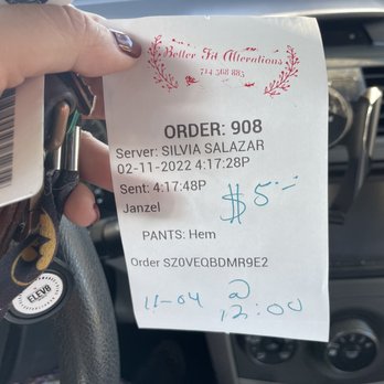 Better Fit Alterations - I had come directly to Better Fit from Nordstrom.  This photo was taken in my car after dropping off the coat. - Sewing & Alterations Near Me - Irvine, California