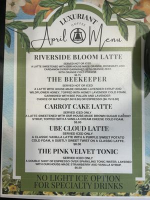 Menu photo 2 Luxuriant Coffee Riverside, CA
