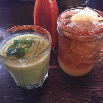 El Camino - Spicy avocado margarita and Pineapple michelada! I've never had avocado in a drink, so dreamy---Sooo amazing! - Cocktail Bars Near Me - Delray Beach, Florida