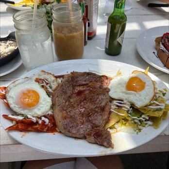 Toast Kitchen & Bar - Ribeye chilaquiles. Gotta say... that ribeye was GOOD. I preferred the green sauce over the red, but both equally good. - Breakfast & Brunch Near Me - Brea, California