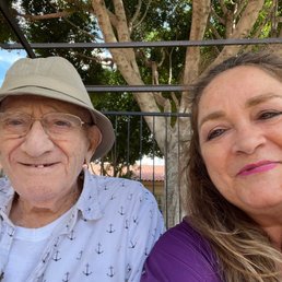 Dad and I sitting in the patio in the Memory Care area a few days ago. Dad and I sitting in the patio in the Memory Care area a few days ago.