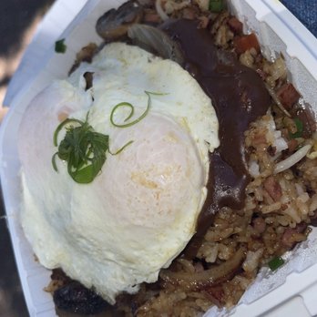 My Cafe - Ground beef loco Moco with the Kama'aina fried rice. - Breakfast & Brunch Near Me - Kapolei, Hawaii My Cafe - Ground beef loco Moco with the Kama'aina fried rice. - Breakfast & Brunch Near Me - Kapolei, Hawaii