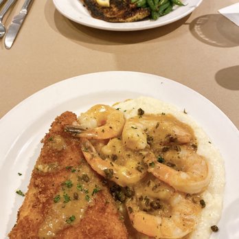 1885 Grill - Shrimp & grits plus a grit cake Blackened trout, green beans, and mashies - Seafood Near Me - Chattanooga, Tennessee 1885 Grill - Shrimp & grits plus a grit cake Blackened trout, green beans, and mashies - Seafood Near Me - Chattanooga, Tennessee