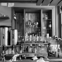 Sunny Point Café - Proper espresso machine. Thought it would cool in black and white