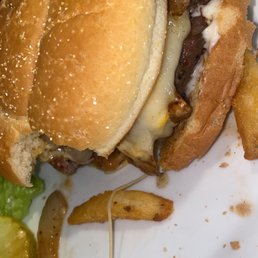 Grilled Mushroom Onion and Swiss Burger