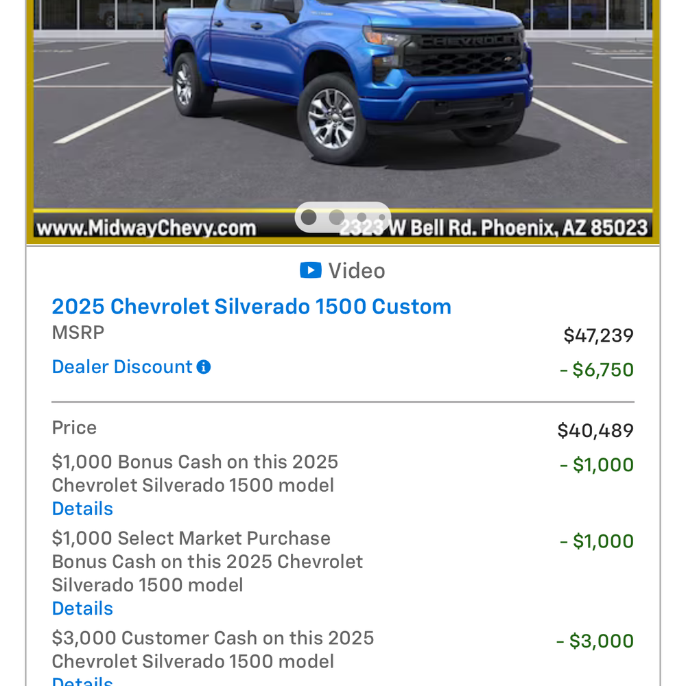Midway Chevrolet - The truck add and truck itself - Car Dealers Near Me - Phoenix, Arizona