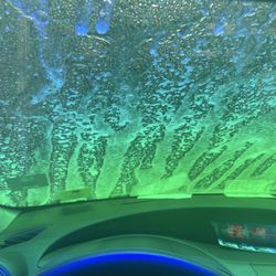 Brown Bear Car Wash - Cool lights used inside the wash
