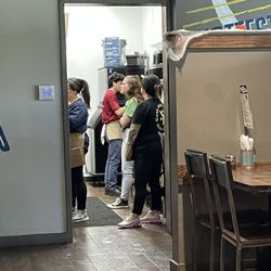 Can't find your server? Seemed there was a constant team meeting through out our time at Rotolo's.
