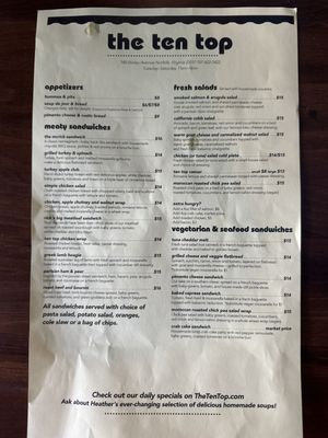 Menu photo 4 The Ten Top Norfolk, VA