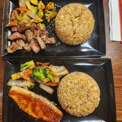 Nara Hibachi & Sushi - Hibachi steak and salmon, so so good 11/10