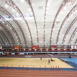 Park Slope Armory YMCA - Park Slope Armory YMCA basketball courts and running track