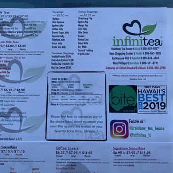 Infinitea - Menu - Bubble Tea Near Me - Mililani, Hawaii Infinitea - Menu - Bubble Tea Near Me - Mililani, Hawaii