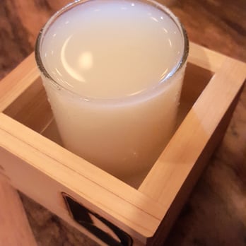 Uchi Dallas - $3 Happy hour nigori sake out of a wooden box? Uh....YEAH! - Japanese Near Me - Dallas, Texas Uchi Dallas - $3 Happy hour nigori sake out of a wooden box? Uh....YEAH! - Japanese Near Me - Dallas, Texas