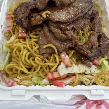 Loco Moco Drive Inn - Fried noodles with Teri beef - Fast Food Near Me - Waipahu, Hawaii