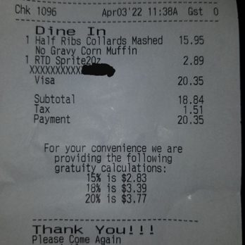 Paschal's - Receipt - Southern Near Me - Atlanta, Georgia Paschal's - Receipt - Southern Near Me - Atlanta, Georgia
