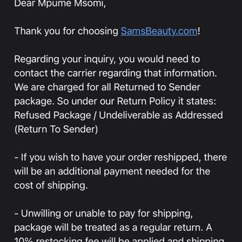 SamsBeauty - Stupidity at its best! NEVER USING SAMS BEAUTY AGAIN - Cosmetics & Beauty Supply Near Me - Mount Prospect, Illinois SamsBeauty - Stupidity at its best! NEVER USING SAMS BEAUTY AGAIN - Cosmetics & Beauty Supply Near Me - Mount Prospect, Illinois