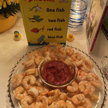 Booked - Shrimp plate and One Fish, Two Fish - Bookstores Near Me - Evanston, Illinois