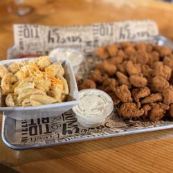 Two Maine Guys Augusta - Fried shrimp basket with house made Mac and cheese