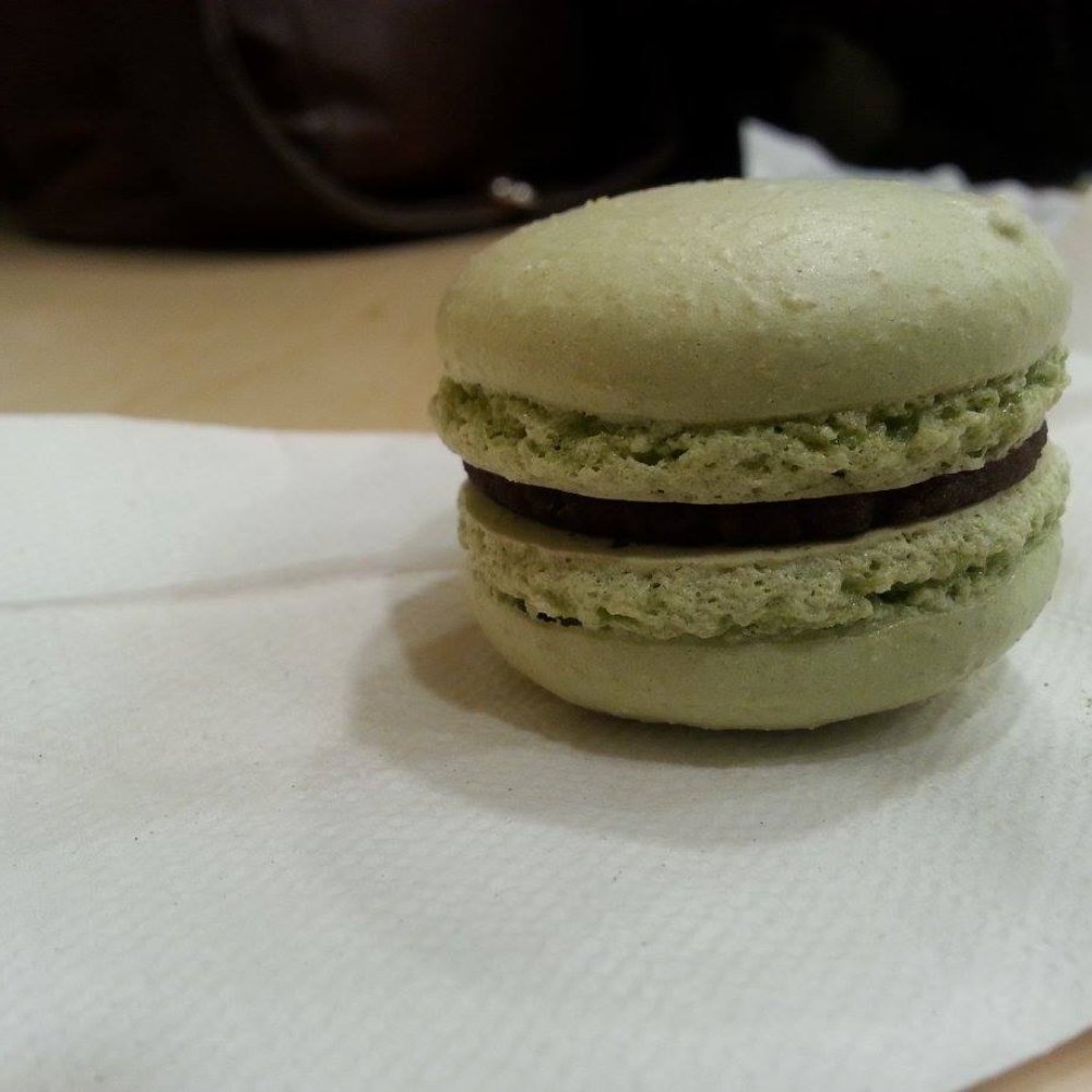 Tsujiri - Matcha macaron with red bean paste filling - Tea Rooms Near Me - Toronto, Ontario