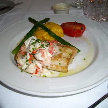Chart House - Crab covered Panko crusted Catfish with Saffron Risotto and Asparagus - Seafood Near Me - San Antonio, Texas