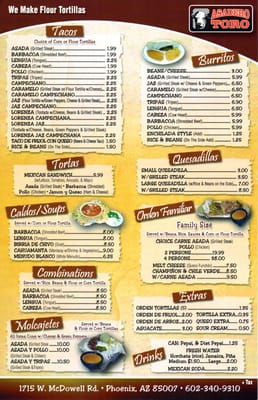 Menu photo 5 Asadero Toro Phoenix, AZ Menu photo 5 Asadero Toro Phoenix, AZ