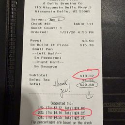 Terribly disappointed they don't calculate tip correctly