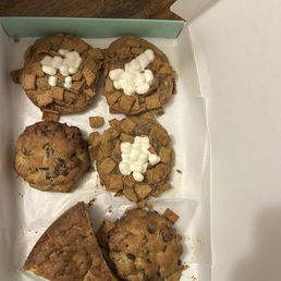 Delicious cookies and chocolate chip cake