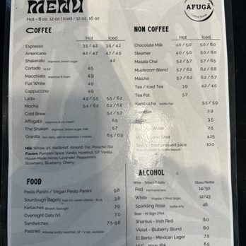 Afuga Coffee - Menu - Caterers Near Me - Austin, Texas