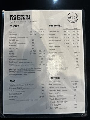 Menu photo 3 Afuga Coffee Austin, TX