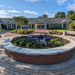 North Carolina Welcome Center - This is a close up of the fountain and plant bed at the welcome center.  Photo taken August 23, 2022.