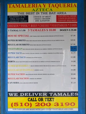 Menu photo 3 Tamaleria Azteca Oakland, CA Menu photo 3 Tamaleria Azteca Oakland, CA