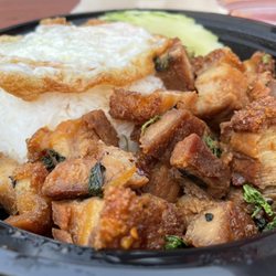 Chick & Pig Thai Street Food - Crispy Pork Belly w/ Basil and Fried Egg