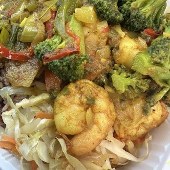 Paradise Jerk and Grill - Curry Shrimp and Rice and Peas (Gluten Free) - Seafood Near Me - Valley Stream, New York Paradise Jerk and Grill - Curry Shrimp and Rice and Peas (Gluten Free) - Seafood Near Me - Valley Stream, New York