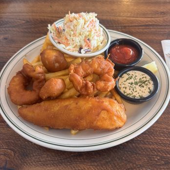 Betty's Fish & Chips - Betty's special, fish, prawns, scallops with chips and coleslaw. Tartar and cocktail sauce - Seafood Near Me - Santa Rosa, California Betty's Fish & Chips - Betty's special, fish, prawns, scallops with chips and coleslaw. Tartar and cocktail sauce - Seafood Near Me - Santa Rosa, California