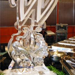Monogram on Provence Pedestal Ice Sculpture